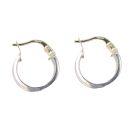 14ct Yellow White and Rose Gold Greek Key Trio Hoop Earrings