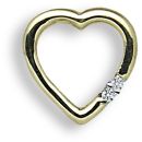 9 Carat Yellow Gold 1pt Diamond Heart Pendant