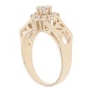 9ct Yellow Gold 'Love' Cubic Zirconia Cluster Ring