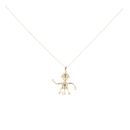 9ct Yellow Gold Movable Monkey Pendant And Chain 18"