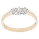 9ct Yellow Gold 0.25ct Diamond Trilogy Ring