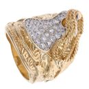 9ct Yellow Gold Cubic Zirconia Saddle Ring