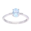 9ct White Gold Topaz and Diamond Dress Ring