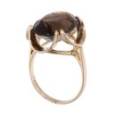 9ct Yellow Gold Smokey Quartz Single Stone Ring