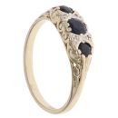 9ct Yellow Gold 0.05ct Diamond And Sapphire Three Stone Ring