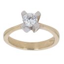 14ct Yellow Gold Cubic Zirconia Single Stone Ring