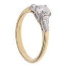 18ct Yellow Gold 0.65ct Brilliant And Baguette Cut Diamond Solitaire Ring