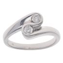 9ct White Gold 0.25ct Brilliant Cut Diamond Two Stone Ring