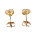 9ct Yellow Gold Diamond Cut Heart Stud Earrings