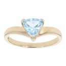 9ct Yellow Gold Created Blue Topaz Ring