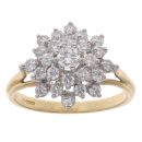 18ct Yellow Gold 1.00ct Brilliant Cut Diamond Cluster Ring