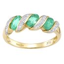 9ct Yellow Gold Diamond and Emerald Dress Ring