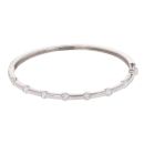 9ct White Gold Cubic Zirconia Hinged Bangle