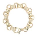 9ct Yellow Gold Patterned and Plain Belcher Bracelet 8"