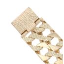 9ct Yellow Gold Patterned and Plain Double Curb Bracelet 8"