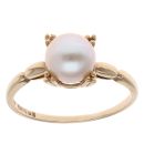 9ct Yellow Gold Pearl Single Stone Ring