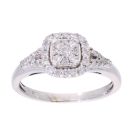 9ct White Gold 0.50ct Diamond Cluster Ring