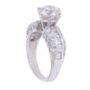 Platinum 3.66ct Baguette And Brilliant Cut Diamond Solitaire Ring
