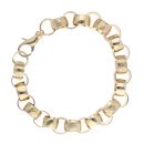 9ct Yellow Gold Patterned And Plain Belcher Bracelet 9"