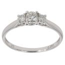 9ct White Gold 0.33ct Brilliant Cut Diamond Trilogy Ring