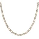 9ct Yellow and White Gold Diamond Cut Double Curb Chain 18"
