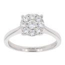 9ct White Gold 0.50ct Diamond Cluster Ring