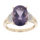 9ct Yellow Gold 0.15ct Diamond And Iolite Ring