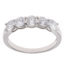 Lab Grown 9ct White Gold 1.20ct Diamond Five Stone Ring