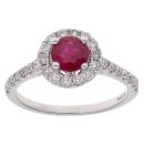 18ct White Gold 0.55ct Diamond and Ruby Ring