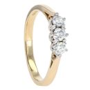 18ct Yellow Gold 0.33ct Diamond Trilogy Ring