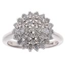 9ct White Gold 1.00ct Brilliant Cut Diamond Cluster Ring