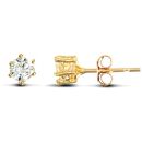 9ct Yellow Gold Cubic Zirconia Claw Set Studs