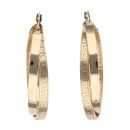 14ct Yellow Gold Greek Key Double Hoop Earrings