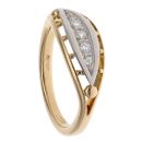 18ct Yellow And White Gold 0.15ct Brilliant Cut Diamond Five Stone Ring