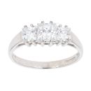 9ct White Gold Three Stone Cubic Zirconia Ring
