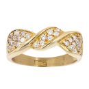 18ct Yellow Gold Cubic Zirconia Twist Ring