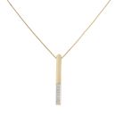 18ct Yellow Gold 0.25ct Brilliant Cut Diamond Bar Pendant And Chain 16"