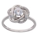 Silver Cubic Zirconia Gemstone Knot Ring by Icesia
