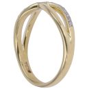 9ct Yellow Gold 0.10ct Brilliant Cut Diamond Crossover Ring