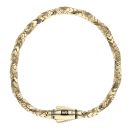 14ct Yellow Gold Monaco Spin Plain Lock Twist Bracelet 8"