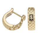 14ct Yellow Gold Monaco Classic Flex Patterned Hoop Earrings