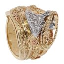 9ct Yellow Gold Cubic Zirconia Saddle Ring