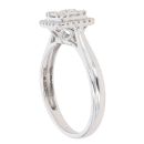 9ct White Gold 0.25ct Brilliant And Baguette Cut Diamond Cluster Ring