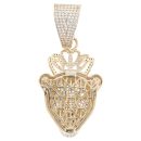 9ct Yellow Gold Cubic Zirconia Princess Lion Pendant