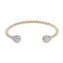 9ct Yellow Gold Cubic Zirconia Torque Twist Bangle