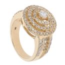 9ct Yellow Gold 1.18ct Diamond Halo Cluster Ring by Anya Belle