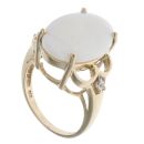 9ct Yellow Gold Opal and Cubic Zirconia Ring