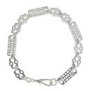 Silver Stars And Bars Bracelet 9" By Icesia