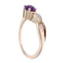 9ct Yellow Gold Created Amethyst And Diamond Fancy Ring
