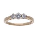 9ct Yellow Gold 0.33ct Diamond Trilogy Ring